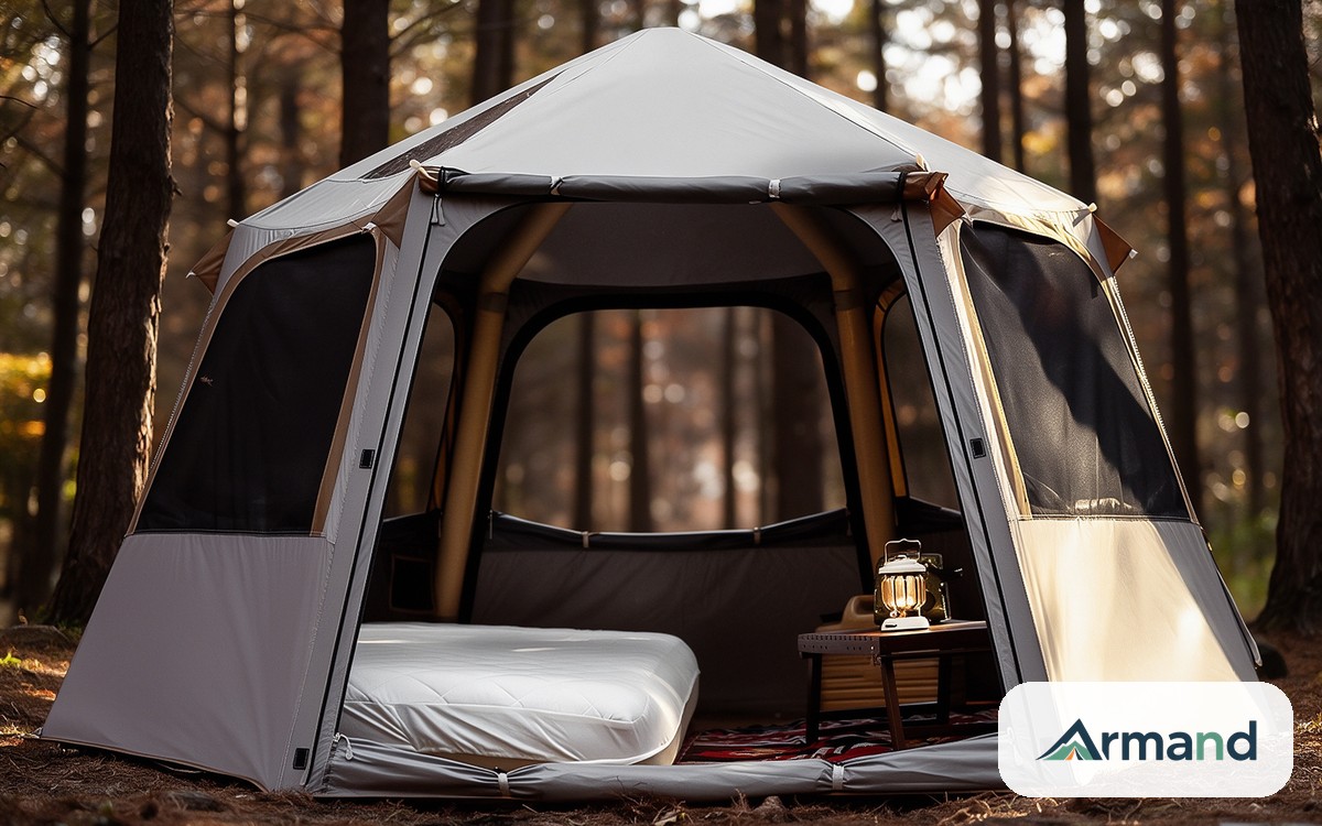 Inflatable air-beam tents